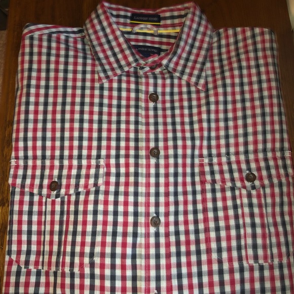 LANDS’ END XL/T Button up‎ shirt 17-17 1/2 - Picture 1 of 3